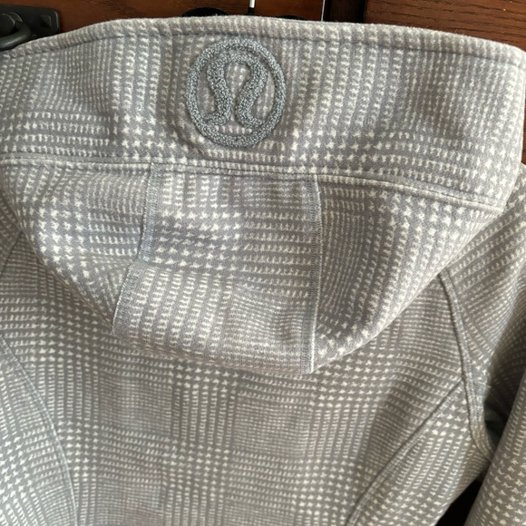Lululemon Scuba Hoodie Glen Check Polar Cream Silver Slate Size 4 - Picture 5 of 8